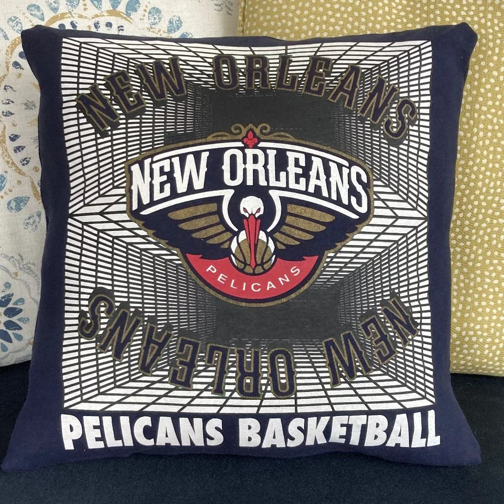 New Orleans Pelicans NBA 16X16 retro sports T-shirt THROW PILLOW COVER